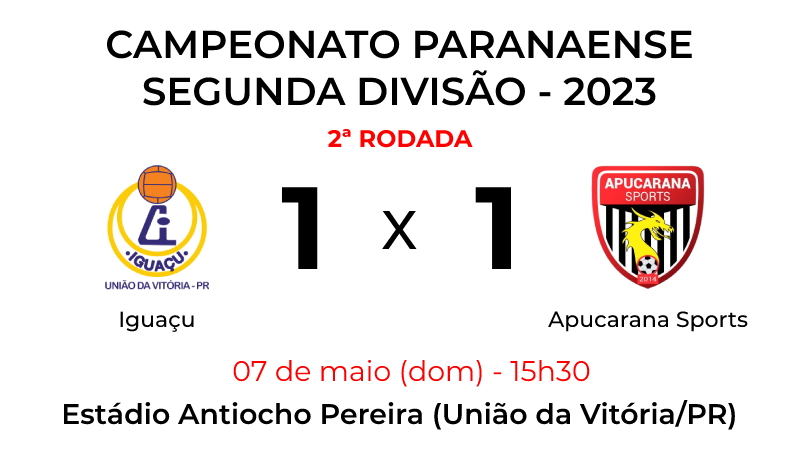A. A. Iguaçu X Apucarana Sports – 07 de maio de 2023