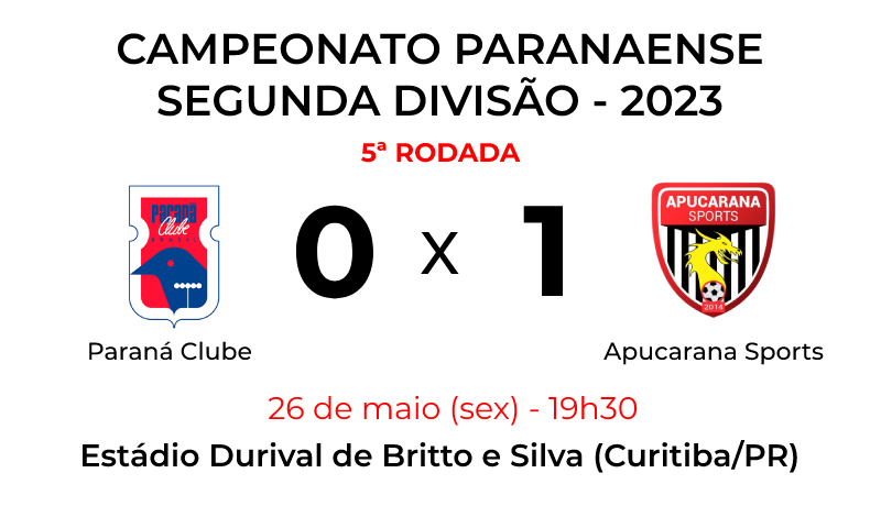 Paraná Clube X Apucarana Sports – 26 de maio de 2023